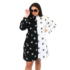 Cakeworthy Disney Cruella Button Down Dress made from 100% cotton